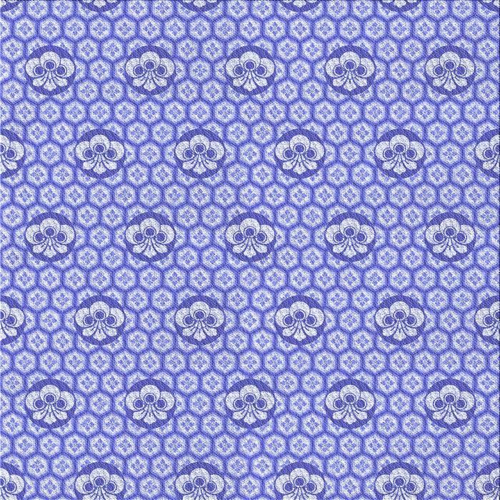 Round Patterned Blue Rug, pat2672blu