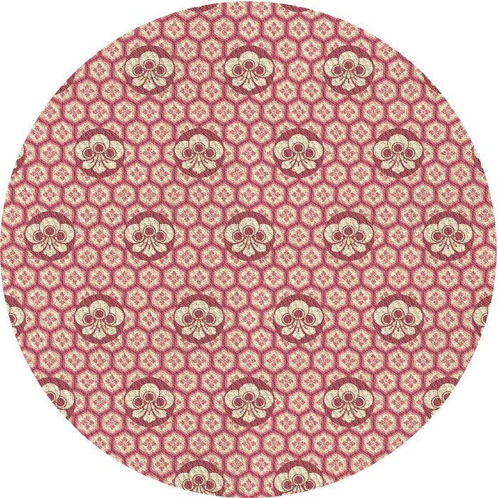 Square Patterned Red Rug, pat2672brn
