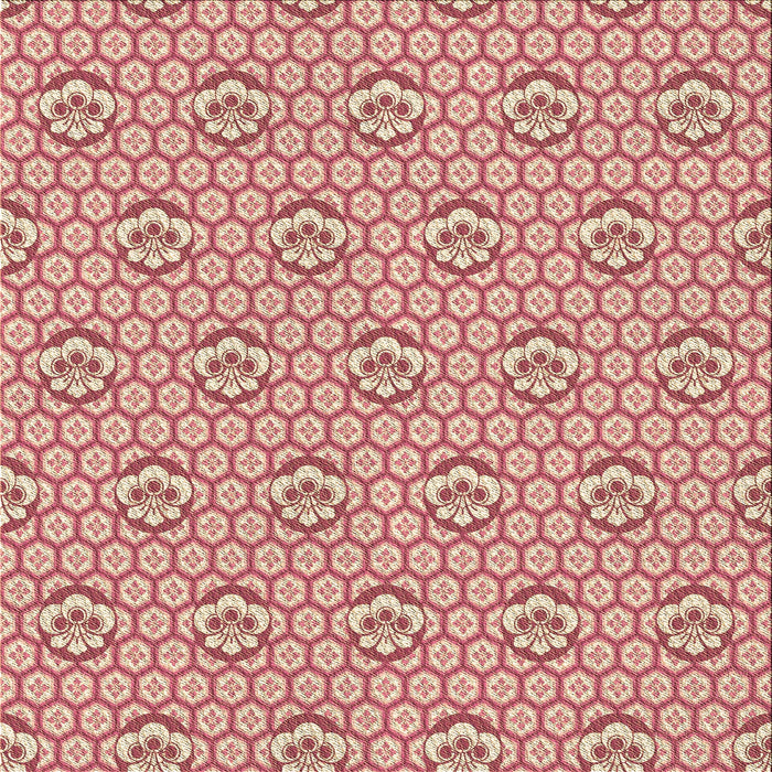 Round Patterned Red Rug, pat2672brn