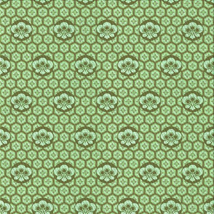 Round Machine Washable Transitional Pastel Green Rug, wshpat2672grn