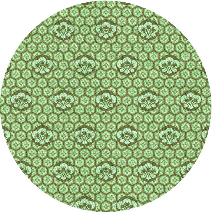 Square Patterned Pastel Green Rug, pat2672grn