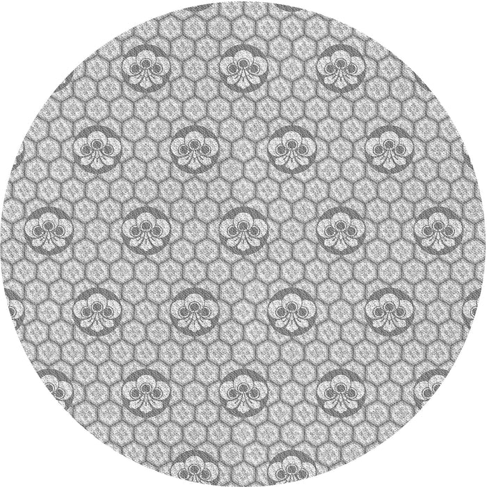 Square Patterned Gunmetal Gray Rug, pat2672gry