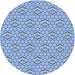 Square Patterned Blue Rug, pat2672lblu