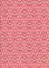 Machine Washable Transitional Pastel Pink Rug, wshpat2672rd