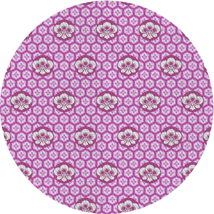 Square Machine Washable Transitional Magenta Pink Rug, wshpat2672