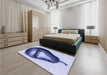 Patterned Deep Periwinkle Purple Rug in a Bedroom, pat2673blu