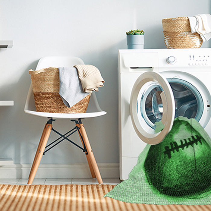 Machine Washable Transitional Green Rug in a Washing Machine, wshpat2673grn