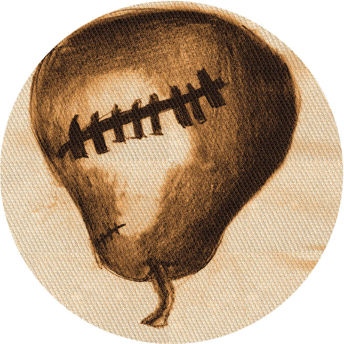 Square Patterned Mahogany Brown Rug, pat2673org