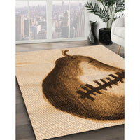 Patterned Mahogany Brown Rug, pat2673org