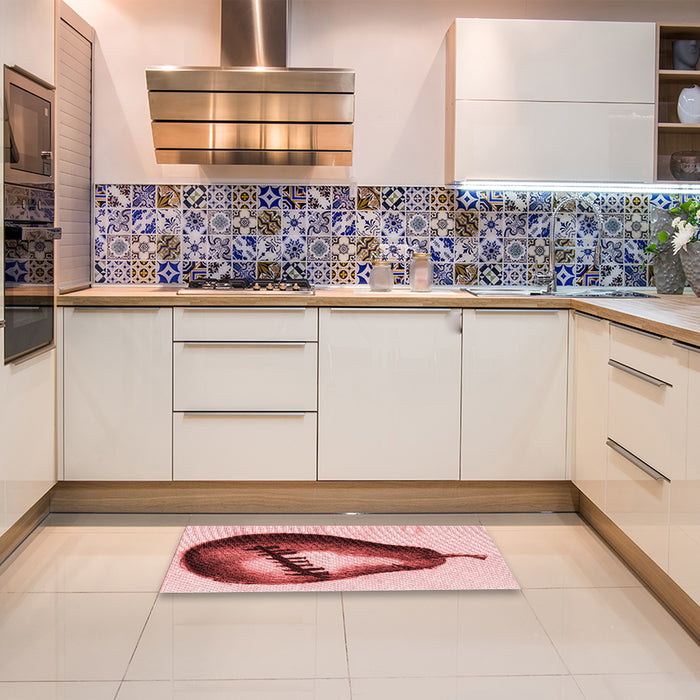 Patterned Deep Rose Pink Rug in a Kitchen, pat2673rd