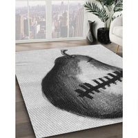 Patterned Platinum Gray Novelty Rug, pat2673