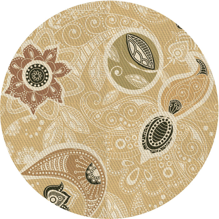 Square Patterned Cinnamon Brown Rug, pat2674brn