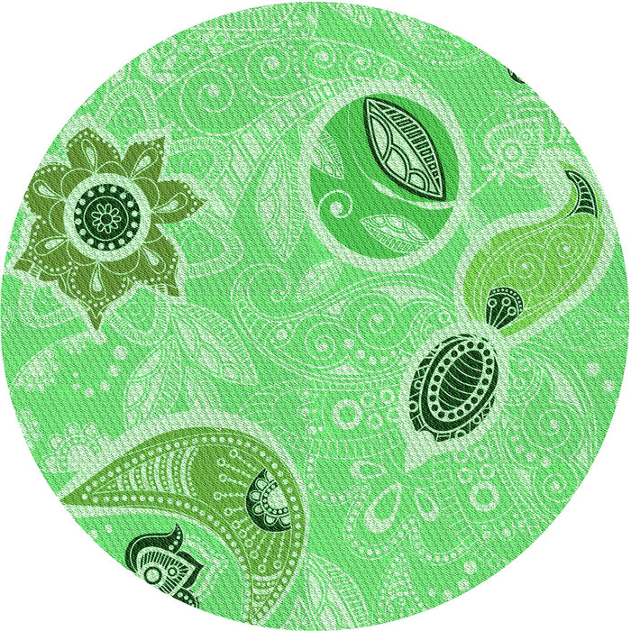 Square Machine Washable Transitional Green Rug in a Living Room, wshpat2674grn