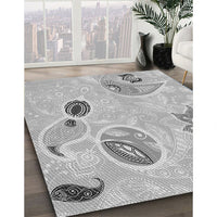 Patterned Gunmetal Gray Rug, pat2674gry