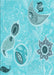 Patterned Blue Turquoise Green Rug, pat2674lblu