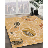 Patterned Orange Rug, pat2674org