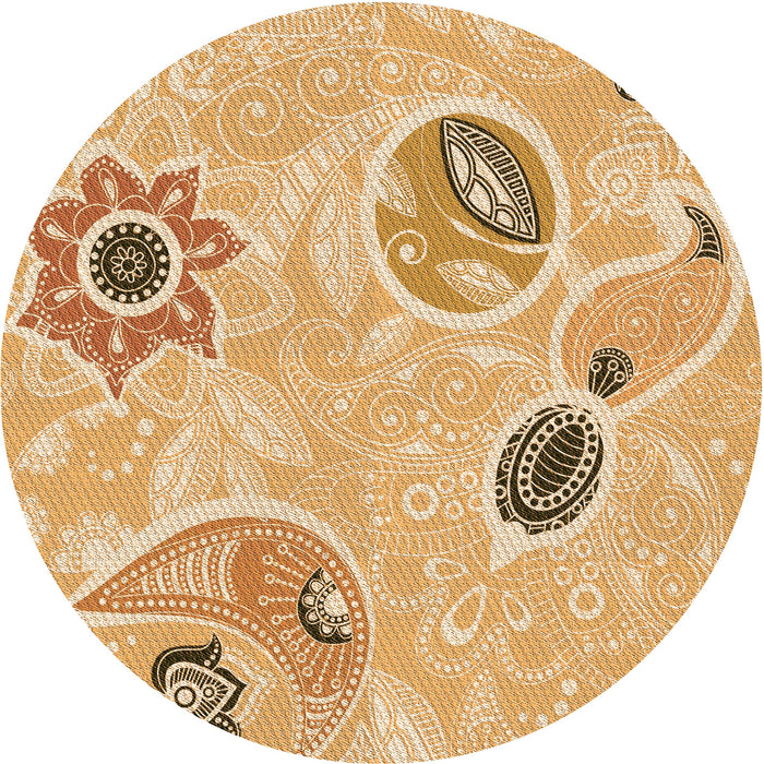 Square Machine Washable Transitional Orange Rug in a Living Room, wshpat2674org