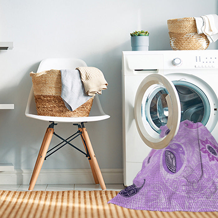 Machine Washable Transitional Purple Rug in a Washing Machine, wshpat2674pur