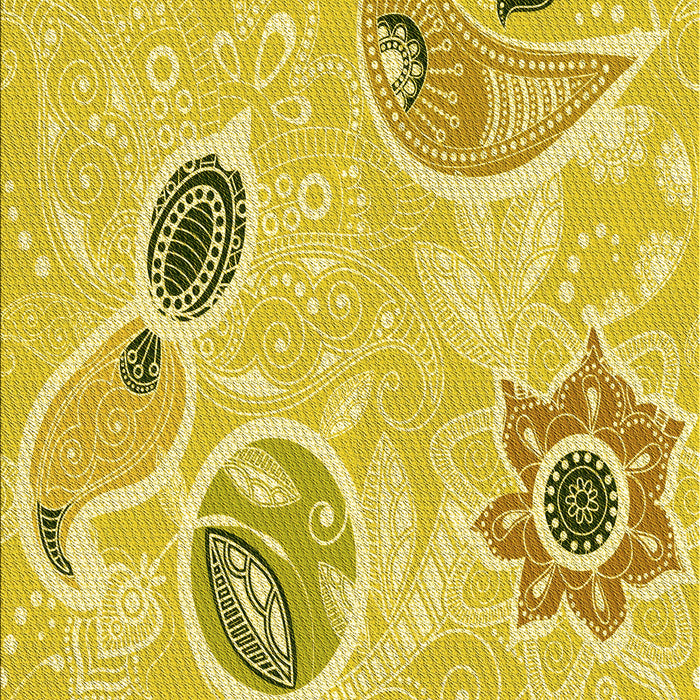 Patterned Bold Yellow Rug, pat2674yw