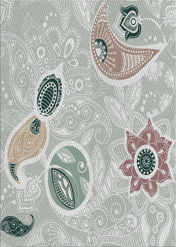 Patterned Platinum Gray Novelty Rug, pat2674