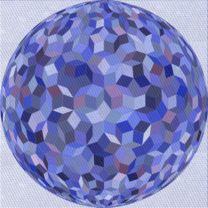 Round Patterned Blue Rug, pat2675blu