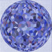 Round Patterned Blue Rug, pat2675blu