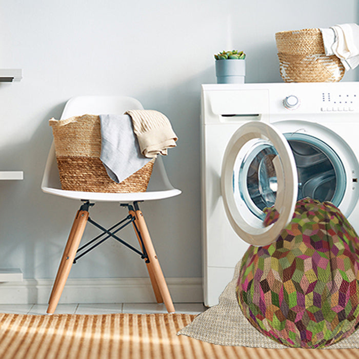 Machine Washable Transitional Brown Red Rug in a Washing Machine, wshpat2675brn