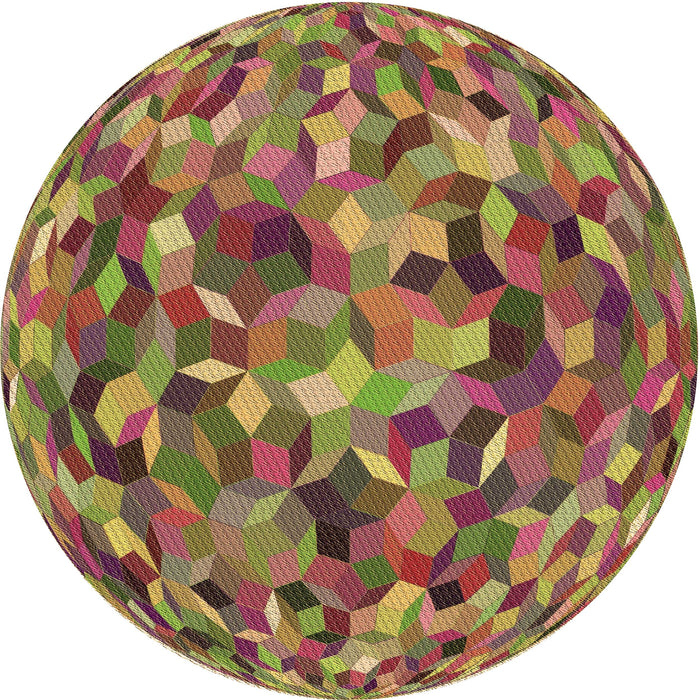 Square Patterned Brown Red Rug, pat2675brn