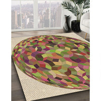 Patterned Brown Red Rug, pat2675brn