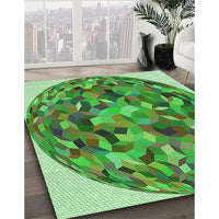 Patterned Green Rug, pat2675grn