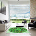 Square Patterned Green Rug in a Living Room, pat2675grn