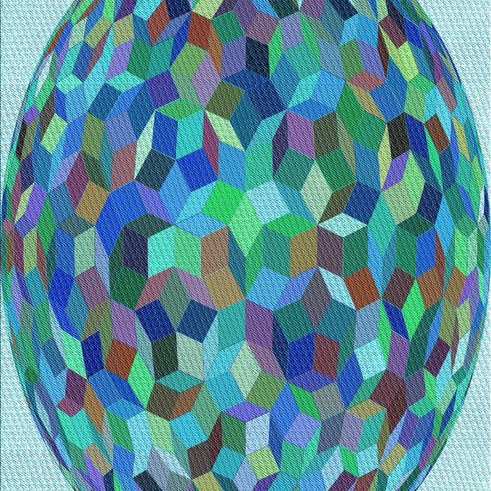 Patterned Turquoise Green Rug, pat2675lblu