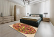 Patterned Red Rug in a Bedroom, pat2675org