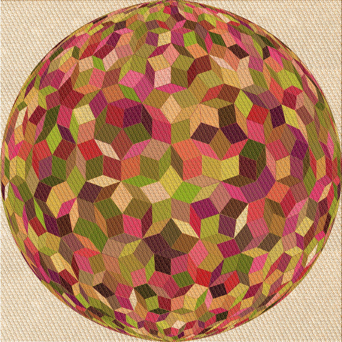 Round Machine Washable Transitional Red Rug, wshpat2675org