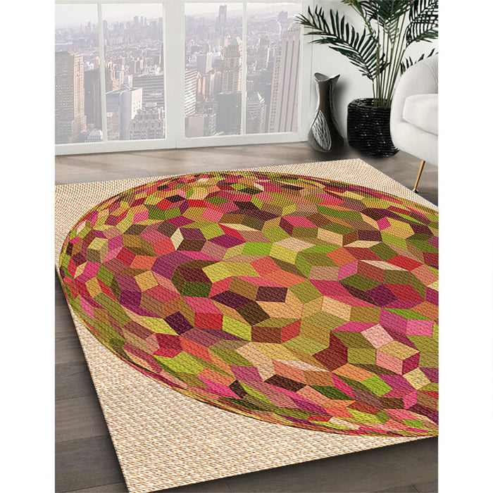 Machine Washable Transitional Red Rug in a Family Room, wshpat2675org