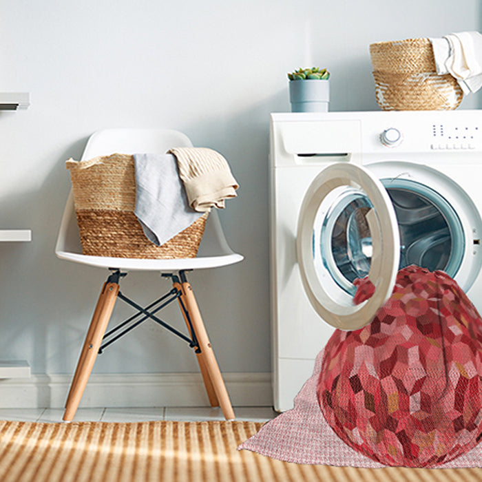 Machine Washable Transitional Red Rug in a Washing Machine, wshpat2675rd