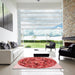 Square Patterned Red Rug in a Living Room, pat2675rd