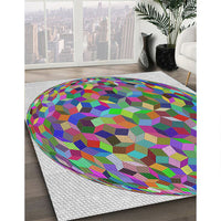 Patterned Green Modern Rug, pat2675