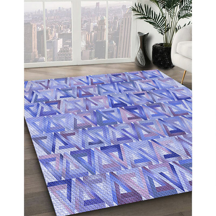 Patterned Jeans Blue Rug in Family Room, pat2676blu