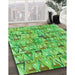 Machine Washable Transitional Emerald Green Rug in a Family Room, wshpat2676grn