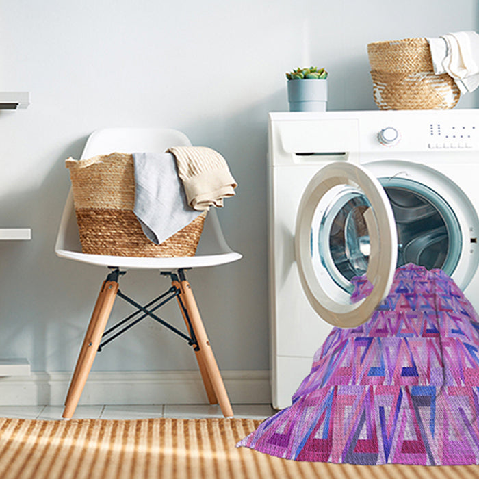 Machine Washable Transitional Bright Lilac Purple Rug in a Washing Machine, wshpat2676pur