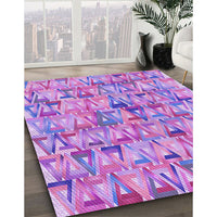 Patterned Bright Lilac Purple Rug, pat2676pur