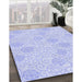 Patterned Lavender Blue Rug in Family Room, pat2677blu