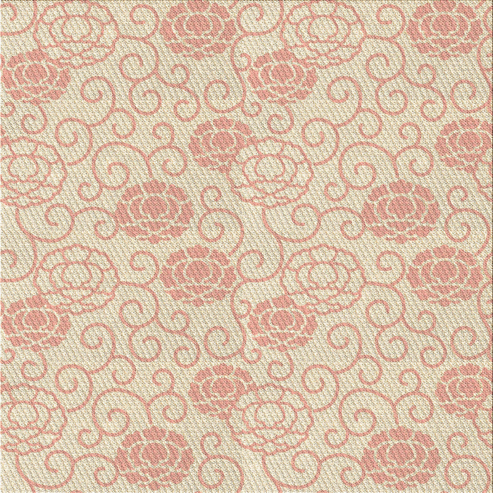 Round Patterned Vanilla Gold Rug, pat2677brn