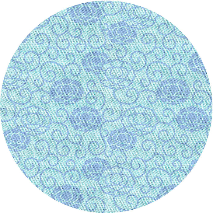 Square Patterned Crystal Blue Rug, pat2677lblu