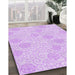 Machine Washable Transitional Violet Purple Rug in a Family Room, wshpat2677pur