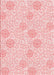 Machine Washable Transitional Pastel Red Pink Rug, wshpat2677rd