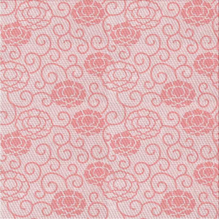Round Patterned Pastel Red Pink Rug, pat2677rd