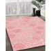 Machine Washable Transitional Pastel Red Pink Rug in a Family Room, wshpat2677rd