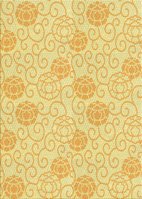 Machine Washable Transitional Mustard Yellow Rug, wshpat2677yw